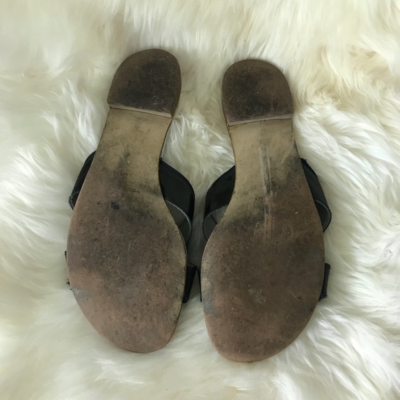 Mila Paoli Patent Leather Bowtie Sandals, Size 38 - Picture 5 of 5